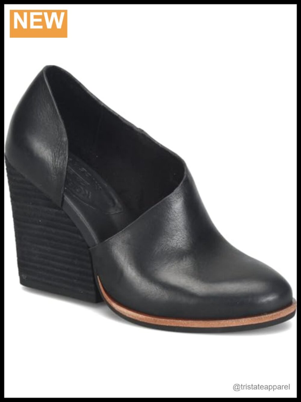 Leather Pull-On Wedge Ankle Boots Low-Top